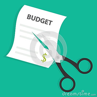 Cutting budget icon Vector Illustration