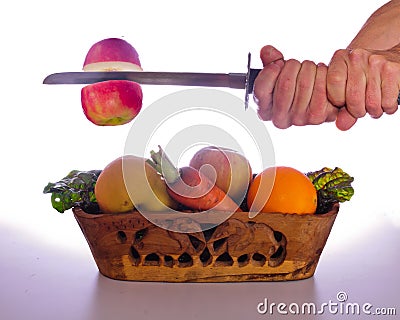 Cutting calories by eating fruits and vegetables Stock Photo