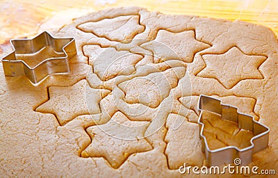 Cutting cookies dough Stock Photo