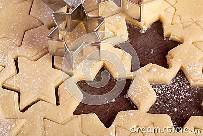 Cutting cookies dough star shape Stock Photo