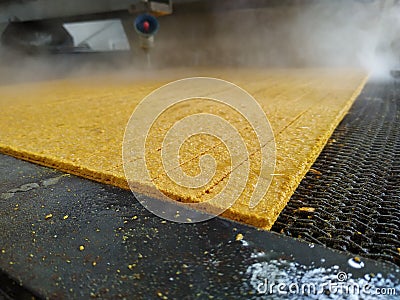 Cutting decorative materials with water on CNC machines Stock Photo