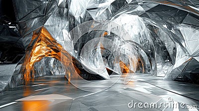 Cutting-Edge Avantgarde Architecture in a Futuristic Setting: A Compelling Story of Innovation Stock Photo