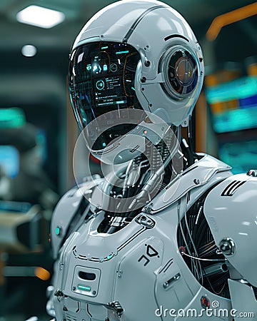 Cutting Edge Robotics with Futuristic AI Technology A Glance into the Future of Advanced Artificial Intelligence and Robotic Stock Photo
