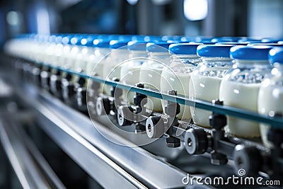 Cutting-edge technology in an industrial dairy plant - the art of milk and dairy production Stock Photo