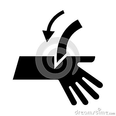 Cutting Hand Black Icon,Vector Illustration, Isolate On White Background Label. EPS10 Vector Illustration