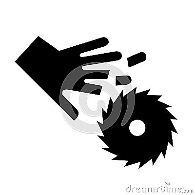 Cutting Hand Black Icon,Vector Illustration, Isolate On White Background Label. EPS10 Vector Illustration