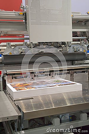 Cutting machine in a print s Stock Photo