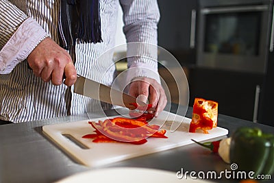 Cutting pepper Stock Photo