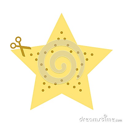 Cutting practice activites star shape symbol element for preschool scissors activity for motor skills development Vector Illustration