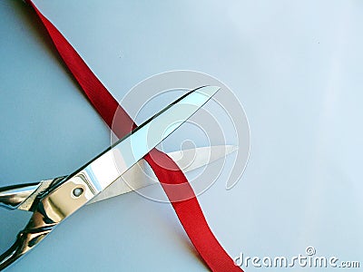 Cutting ribbon Stock Photo