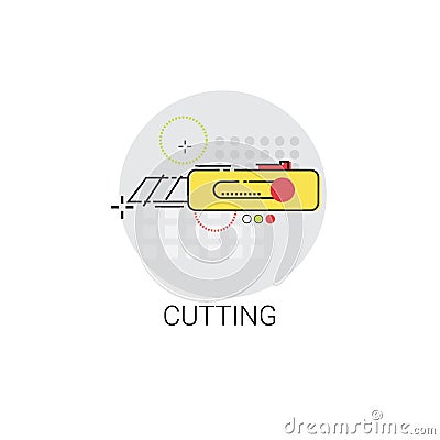 Cutting Tool Building Construction Engineering Toolbox Icon Vector Illustration