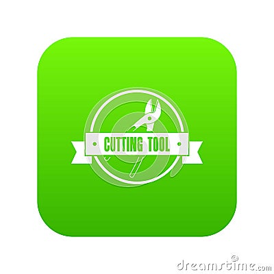 Cutting tool icon green vector Vector Illustration