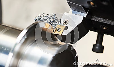 Cutting tool at mechanical turning metal working Stock Photo