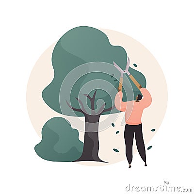 Cutting trees and shrubs abstract concept vector illustration. Vector Illustration