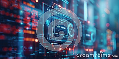Cuttingedge data flow with lights and digital patterns for a futuristic and dynamic experience AIG62 Stock Photo