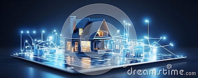 Cuttingedge smart home technology reimagining energy efficiency and connectivity known as smart grid. Concept Smart Home Stock Photo