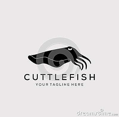 Cuttle fish logo vector illustration design. silhouette cuttle fish symbol Cartoon Illustration