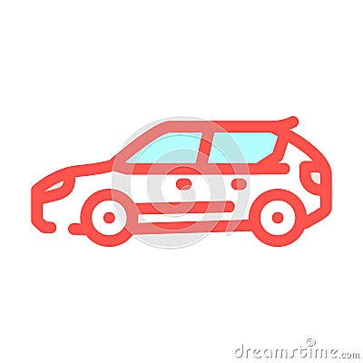 cuv crossover color icon vector illustration Vector Illustration