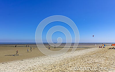 Seascape beach mudflats hiking on the North Sea coast Germany Editorial Stock Photo