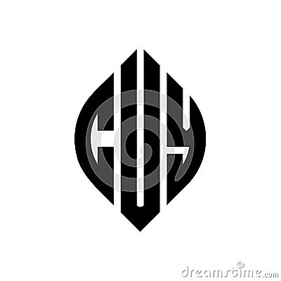 CUY circle letter logo design with circle and ellipse shape. CUY ellipse letters with typographic style. The three initials form a Vector Illustration