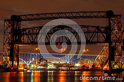 Cuyahoga bridges Stock Photo