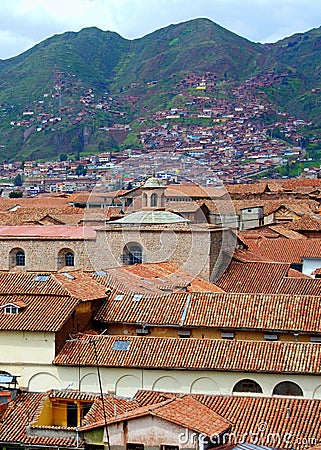 Cuzco city and mountains Stock Photo