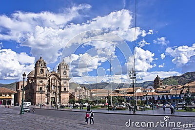 Cuzco, Plaza de Armas, Old city street view, Peru, South America Editorial Stock Photo