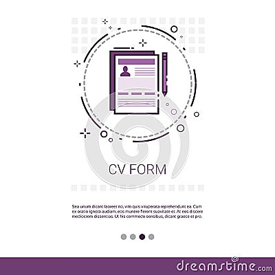 CV Form Resume Candidate Vacancy Search Web Banner With Copy Space Vector Illustration