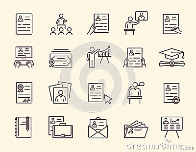 CV, HR, job search, self presentation Vector Illustration