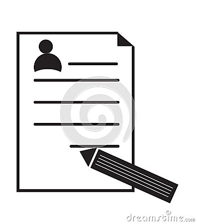 Cv icon on white background. flat style design. Vector Illustration