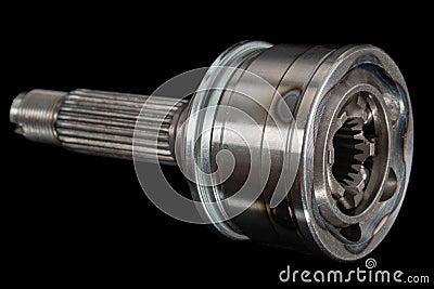 CV Joint, constant velocity joints. Part wheel of the car, isolated on black background, with clipping path Stock Photo