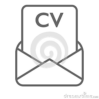 Cv received via email opened envelope vector Cartoon Illustration