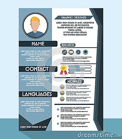 Cv resume template Vector Illustration