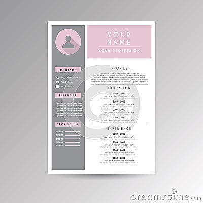 CV / Resume template Vector Illustration