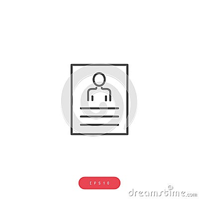 Cv resume Vector Icon Business Management Related Vector Line Icon. Editable Stroke. 1000x1000 Pixel Perfect. Stock Photo