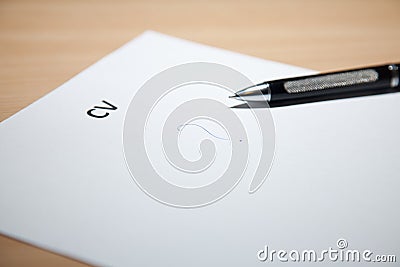 CV writing Stock Photo