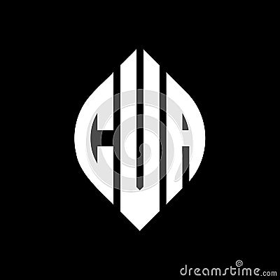 CVA circle letter logo design with circle and ellipse shape. CVA ellipse letters with typographic style. The three initials form a Vector Illustration