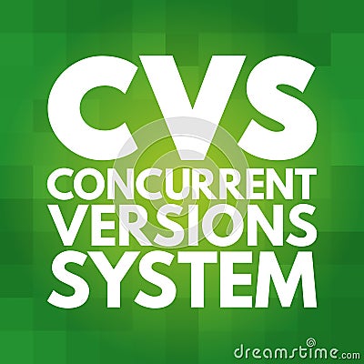 CVS - Concurrent Versions System acronym, technology concept background Stock Photo