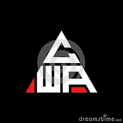 CWA triangle letter logo design with triangle shape. CWA triangle logo design monogram. CWA triangle vector logo template with red Vector Illustration