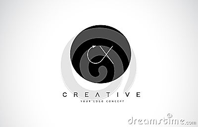 CX C X Logo Design with Black and White Creative Text Letter Vector. Vector Illustration