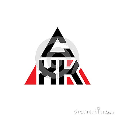 CXK triangle letter logo design with triangle shape. CXK triangle logo design monogram. CXK triangle vector logo template with red Vector Illustration