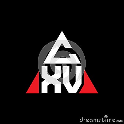 CXV triangle letter logo design with triangle shape. CXV triangle logo design monogram. CXV triangle vector logo template with red Vector Illustration