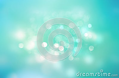 Cyan blue green bokeh blur background. Cartoon Illustration