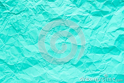 Cyan and bright green crumpled paper texture background. Stock Photo