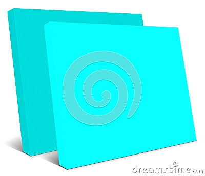 Cyan Canvas Wraps template for presentation layouts and design. 3D rendering Stock Photo