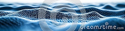 Cyan Digital Landscape Abstract Background of Interconnected Dots and Lines in a Dynamic Grid Stock Photo