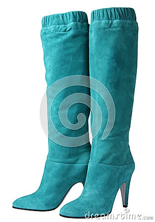 Cyan high shoes Stock Photo