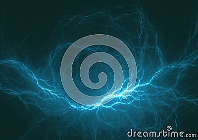 Cyan lightning Stock Photo