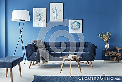 Cyan living room with sofa Stock Photo