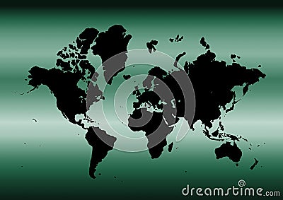 Cyan map of the world Stock Photo